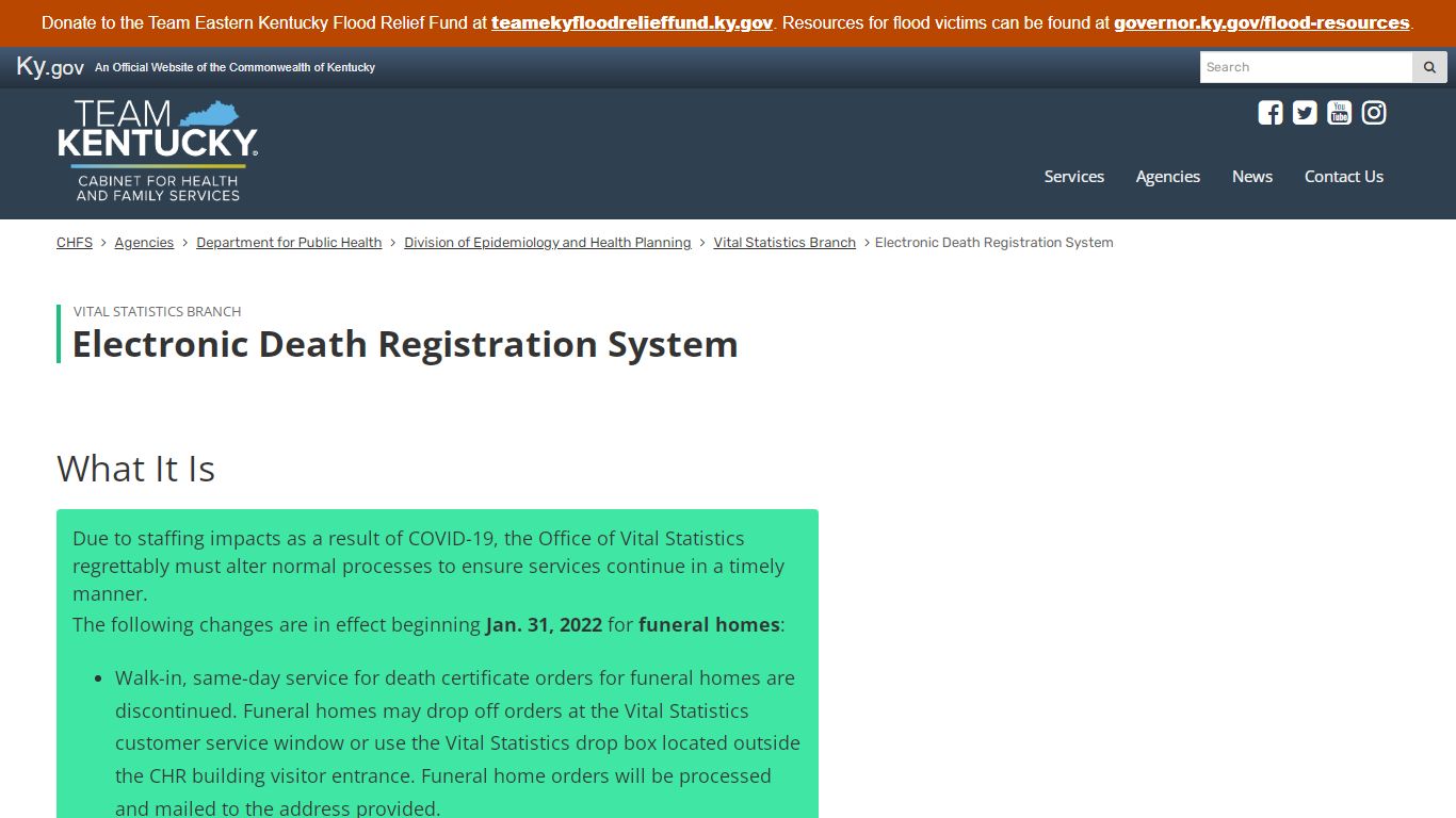 Electronic Death Registration System - Cabinet for Health ... - Kentucky